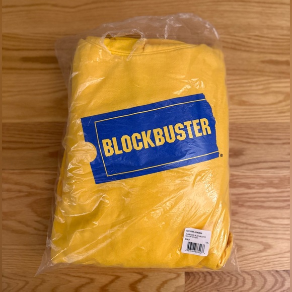 Blockbuster Video Hoodie. NWT Still In Package. Vintage Yellow - Picture 2 of 3